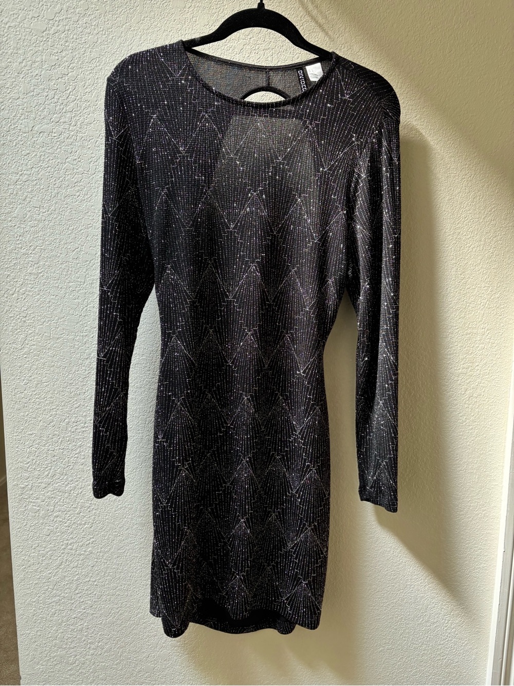 H&M Black Long Sleeve Sparkle Dress